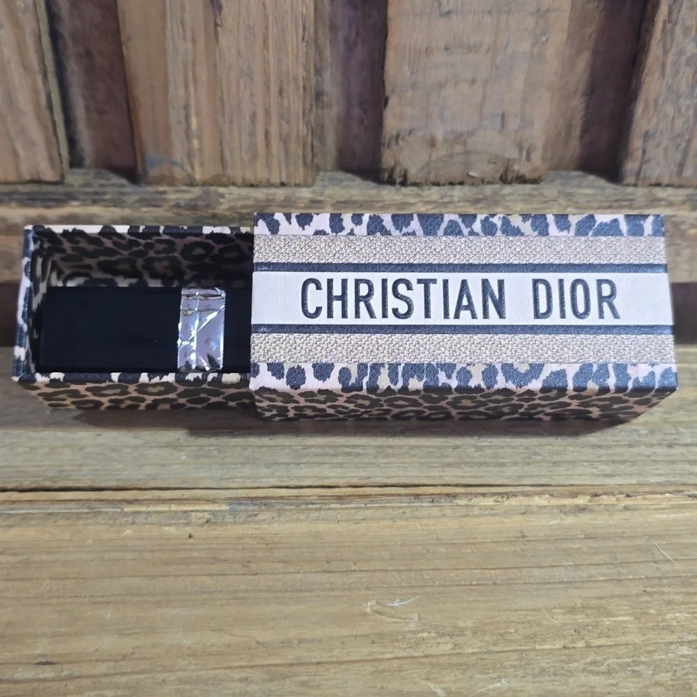 Christian Dior Mitzah Leopard Print Lipstick Case Limited Edition With Lipstick